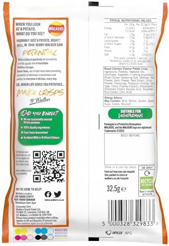 Walkers Crisps Roast Chicken x 32 1040g