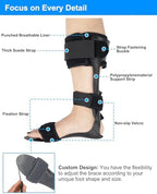 AFO Drop Foot Brace Medical Ankle Foot Orthosis Support Foot Drop Postural Correction Brace (Large, Left)