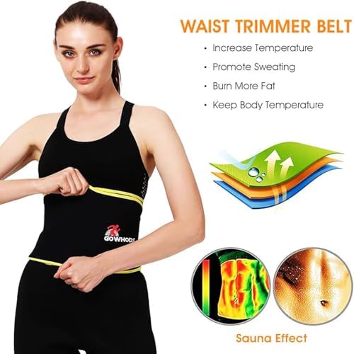 Waist Trimmer Sport Lower Lumbar Support/Back Brace Belt Adjustable Waist Trainer Belt Weight Loss Sweating Enhancer for Men & Women Black