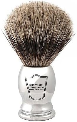 Parker SR1 Classic Straight Razor Set for the Ultimate Wet Shave – Includes 100% Pure Badger Brush, Chrome Stand & 100 Premium Stainless Steel Blades – Barber‑Quality Grooming Kit for Men