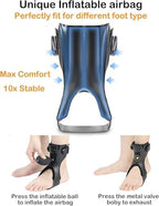 AFO Drop Foot Brace, Upgraded Medical Foot Up Ankle Foot Orthosis Support with Inflatable Airbag for Hemiplegia Stroke Shoes Walking Foot Stabilizer (Right, L)