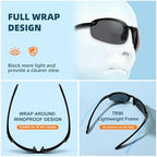 Light Wrap Around Fishing/Driving Polarized Bifocal Reading Sunglasses x1.5 x2.0 x2.5 for Men Women Sport Sun Readers