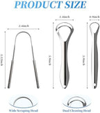 3pcs Stainless Steel Tongue Scraper For Adults,Metal Tongue Cleaner With Curved Design To Reduce Bad Breath,Reusable Tongue Scrubber For Fresh Breath & Hygiene