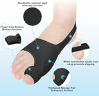 1 Pair Bunion Corrector for Women & Men, Big Toe Straightener for Hallux Valgus Pain Relief & Toe Alignment, Soft and Breathable for Day/Night, Wide Non-slip Strap, Include a Massage Ball (Black)
