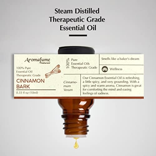 AROMAFUME Cinnamon Bark Essential Oil - 100% Natural, Therapeutic Grade Essential Oils - Comforting Aromatherapy Oil for Home Diffusers - Gifts for Her - 10ml