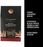 Cole & Mason Gourmet Spice Refill Box - Pairs Well with Chicken, Beef, Pork and More - Peppercorn for Pepper Mill Grinder - Black Pepper 5.3 oz Box