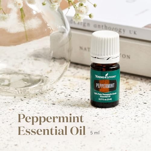 Young Living Peppermint Essential Oil | 5 ml | Refreshing Mint Aroma for Invigoration, Soothing Comfort, & Cognitive Clarity | Perfect for Diffusion, Topical Use, & Massage