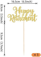 Rsstarxi 1 Pack Golden Happy Retirement Cake Topper Glitter Retirement Cake Decorations I'm Retired Cake Pick for Retirement Theme Party Decorations Supplies