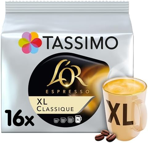 Tassimo L'Or XL Classique, Coffee, Coffee Capsule, Ground Roasted Coffee, 16 capsule