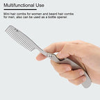 Folding Beard Comb, Portable Stainless Steel Mustache Tool for Home Salon Use,Travel Grooming Kit Accessory