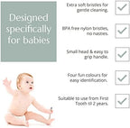 Wild & Stone Organic Baby Bamboo Toothbrushes | 4 Pack | Soft Bristles | 100% Compostable Handle | BPA Free | Vegan Baby Toothbrushes (Multicolour)