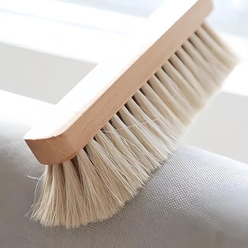 Horsehair Hand Brush Soft Bristles for Woodworking Car Detailing Furniture Beech Wood Handle 12 Inch Long (2pcs)