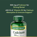 Nature’s Bounty Calcium Plus 400 IU Vitamin D3, Immune Support & Bone Health, 300 Tablets