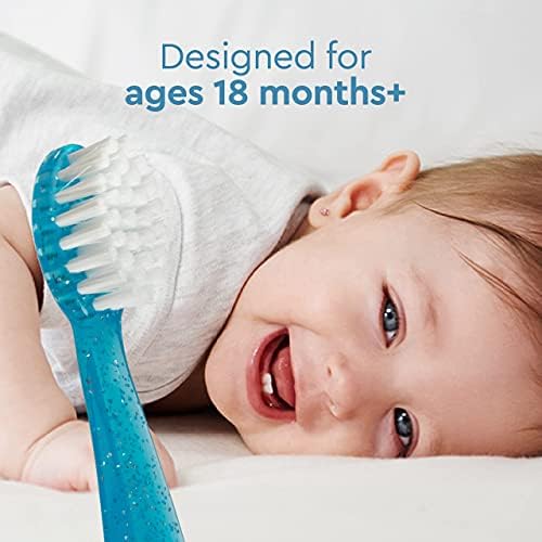 RADIUS Totz Toothbrush Extra Soft Brush BPA Free & ADA Accepted Designed for Delicate Teeth & Gums for Children 18 Months & Up - Purple Pink Coral - Pack of 3