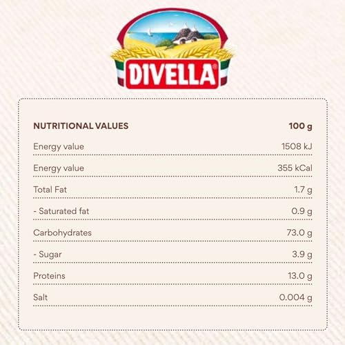 DIVELLA Penne Rigate #27, 16 Oz. (Pack of 8) - Authentic Italian Pasta Made with Durum Wheat Semolina, Perfect 'Al Dente' Texture for Every Dish