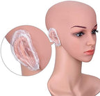 Outus 100 Pack Clear Disposable Ear Covers Plastic Waterproof Ear Protectors for Shower, Hair Dye, Bathing