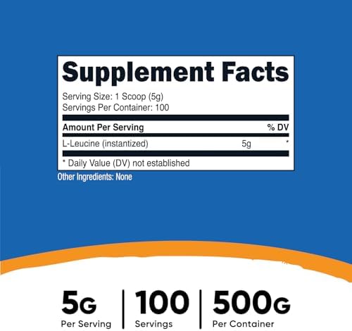 Nutricost Pure L-Leucine Powder 500 Grams