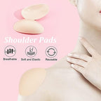 GORGECRAFT 4 Pairs Soft Silicone Shoulder Pads for Women's Clothing Invisible Shoulder Push-up Pads Reusable Silicone Adhesive Shoulder Pads Transparent Anti-Slip Enhancer Shoulder Pads Flesh Color