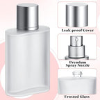 Tessco for you 6 Pcs 50/100ml Frosted Glass Bottle Perfume Atomizer Refillable Spray Empty Perfume Dispenser Fine Mist Atomizer Cosmetic Container for Travel Men Women (3.4 Ounces,Silver Gray)