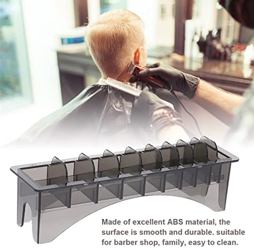Guide Comb Storage Box, Hair Clipper Limit Comb Blade Organizer, Universal 10 Grid Base Hair Guide Comb Storage Rectangular Case Container Box for Barber Shop Home, Black