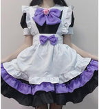 5pcs White Black Purple Maid Outfit Lolita Dress Set Anime Cosplay Costume Fancy Dress Costume for Women