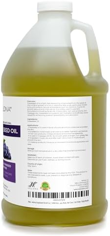 velona Grapeseed Oil 64 fl oz | 100% Pure and Natural Carrier Oil | Refined | Skin, Face, Body, Hair Care | Use Today - Enjoy Results