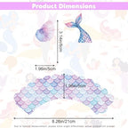 48 PCS Mermaid Cupcake Toppers and Wrappers, Mermaid Cupcake Liners, Glitter Ocean Theme Cake Toppers for Under The Sea Themed Birthday Baby Shower Party Decoration Supplies