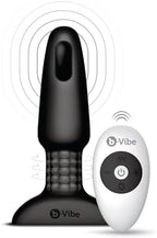 b-Vibe Rimming Anal Plug 2 - Remote Control Vibrating Butt Plugs Silicone Adult Anal Sex Toys (Black)