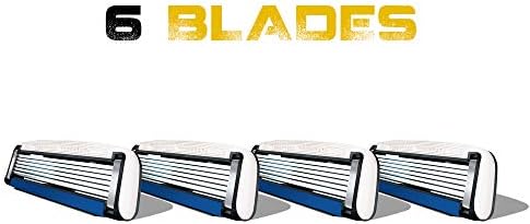 HeadBlade Men's HB6 Refill Shaving Razor Blades - 6 Stainless Steel Blades for No Tugging or Pulling, Shave Less, Works for Face, Body, and Scalp (12 Blades) 3 Pack