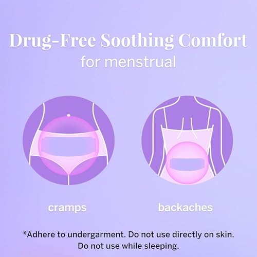 Pixie Large Period Cramps Menstrual Pain Relief Heat Patches for Feminine Care - Lower Abdominal & Back Ache Therapy - Up to 8 Hours - 3 Count Discreet Disposable Heat Pads