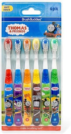 Brush Buddies Thomas & Friends Toothbrush for Kids, Kids Toothbrushes, Toddler Toothbrush Ages 2-4, Soft Bristles for Kids, 6PK