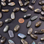 Polished Stone Set Labradorite Crystals, Handpicked Tumbled Gemstones Rocks, Pebbles for Reiki, Chakra, Healing, Home Decor 0.6" Inches 7 Ounces