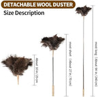 Extendable Cleaning Duster 94 Inch - Long Telescoping Ostrich Feather Dusters with Stainless Steel Extension Pole for High Ceiling Fan, High Ceilings,Roof Dusting