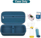 Canboc Carrying Case for Asthma Inhaler, Handheld Spacer for Adults and Kids, Masks, Hard Inhaler Box with Mesh Pocket fit Medicine and Other Essentials, Blue