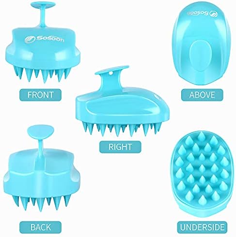 Scalp Massager Shampoo Brush, Hair Scalp Scrubber Shower Hair Brush Head Massager for Stress Relax Hair Growth, Dandruff Brush Scalp Exfoliator for Women Men Kids Pets, Blue
