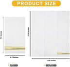 100 3-Ply Gold Napkins Disposable Elegant Dinner Paper Napkins, White and Gold Foil Guest Napkins Hand Towels for Bathroom Wedding Kitchen Birthday Parties Graduation