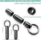 TISUR Keychain Pill Holder, Titanium Small Pill Case Pill Organizer Waterproof Pill Box, EDC Portable Pill Container for Travel Purse Outdoor