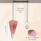 Anaya Agate Rose Quartz Pendulum – Orgone Crystal Pendulum – Dowsing Pendulum for Divination, Meditation, Chakra Healing – Natural Gemstone Pendulum