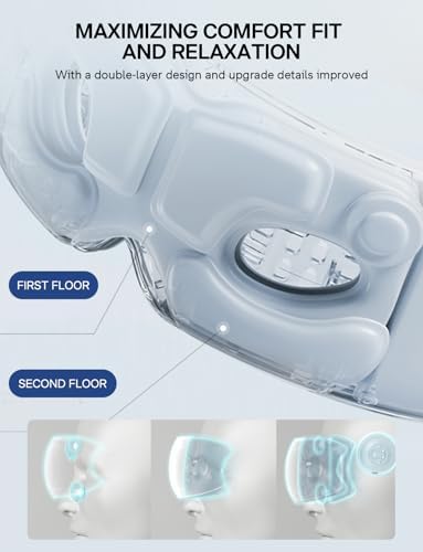 Eye Massager with Heat, Mothers Day Gifts for Mom, Heated Eye Massager for Migraines with Compression and Bluetooth, Reduce Eyes Strain, Dark Circles and Improve Sleep, Gifts for Women Men