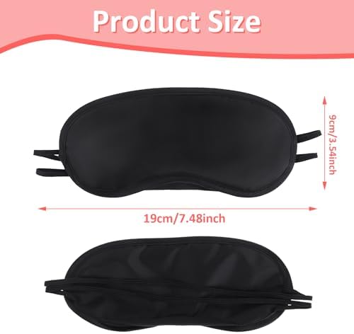 Sleep Mask, 6 PCS Eye Mask for Side Sleeper Soft Breathable Blackout Eye Cover with Adjustable Straps for Travel Blindfold Meditation Nap Women Men Kids (Black)