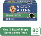 Victor Allen's Coffee Organic Peruvian, Medium Roast, 80 Count, Single Serve Coffee Pods for Keurig K-Cup Brewers