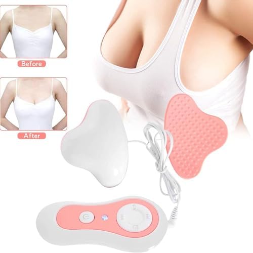 Electric Breast Massager, Waterproof Chest Enhancer USB Electric Chest Augmentation with Hot Compress Function for Lift Enlarge and Care