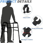 Piriuuo 2 Pcs Cane Holder for Walker, Universal Cane Holder Rollator Accessories Strong Crutches Stick Bracket Walking Stick Holder Accessories for Wheelchair Mobility Scooter Walker Accessories