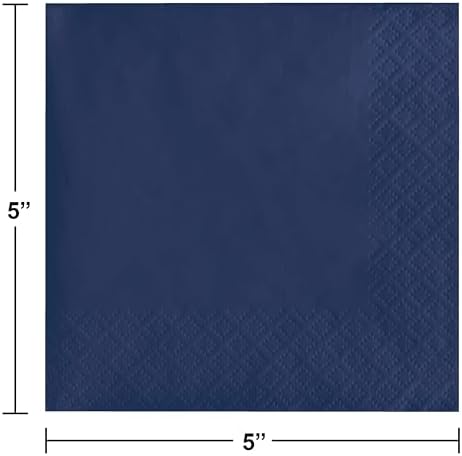 Creative Converting Paper Napkins, 3-Ply Beverage Size, Navy Color, 50-Count Package