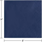 Creative Converting Paper Napkins, 3-Ply Beverage Size, Navy Color, 50-Count Package