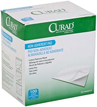 Curad Sterile Non-Adherent Pads (Pack of 100) for gentle wound dressing and absorption without sticking
