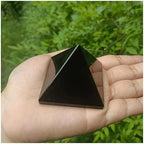 1pc 3.5-4.5cm Crystal Pyramid, Black Obsidian Pyramid, Home Living Decor, Crystal Decor