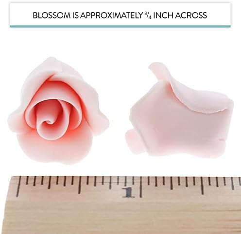 Global Sugar Art Rose Sugar Flowers, Pink Unwired, Very Small, 18 Count by Chef Alan Tetreault