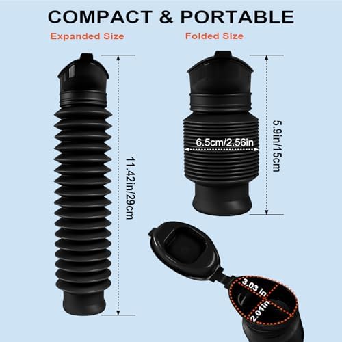 Pee Bottles for Men, Portable Urinal for Men, Collapsible Urine Bottle 750ML, Car Urinals for Men and Women, Emergency Urinal Shrinkable Pocket Toilet for Travel, Camping, Traffic Jam, Road Trips