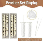 56 Pcs False Teeth Dental Complete Acrylic Resin Denture Teeth, 2 Set Whole Teeth Synthetic Polymer Denture Tooth, 23 Shade A2 and A3 Upper + Lower Dental Materials for Replacement, DIY, or Halloween